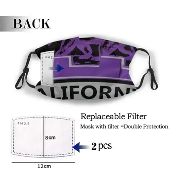 Ochranná maska s filtrom California Republiky Basketbalový Tím Logo proti prachu PM2.5 opätovne dospelých dospievajúce dieťa dievča