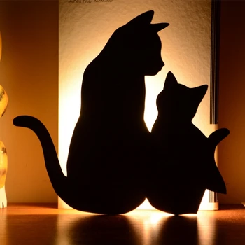 Smart Svetlo a Hlas Senzor LED Nočné Svetlo Roztomilé Mačky, Nočné Lampy, Detské Škôlky, Lampa Batérie Powered Nástenné Svietidlo Pre Domáce Dekorácie