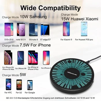 NILLKIN Bezdrôtovú Nabíjačku 15W Max pre Samsung S20 Ultra Pre Xiao Mi 9 2,5 hod úplné nabitie batérie pre iPhone 11 XS XR pre samsung Poznámku 10