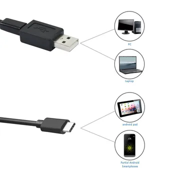 USB Had Inšpekcie Fotoaparát Vodotesný IP67 USB C Borescope Typ-C Rozsah Kamera pre Samsung Galaxy S9/S8 Google Pixel Nexus 6p