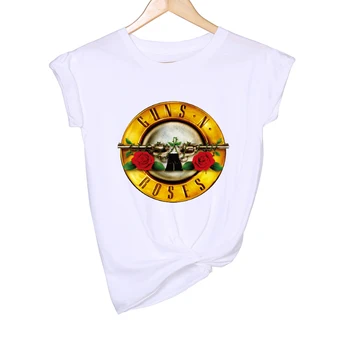 ZBRANE a Ruže rocková kapela T Shirt ženy tlač nadrozmerné streetwear t-shirt žena punk letné topy ženy oblečenie dropshipping
