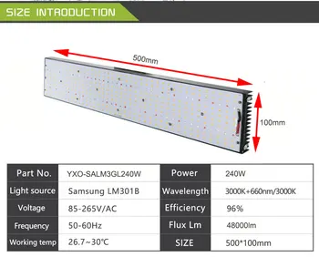 Stmievateľné 240w 480W QB288 Samsung lm301B lm301H 3000K/3500K mix 660nm UV, IR,led rásť svetlo,led quantum doska s Meanwell ovládač