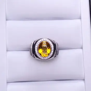 Nový štýl žltú Citrine Krúžok pre ženy módne šperky factory priamy predaj lesklé narodeninovej oslavy výročia darček