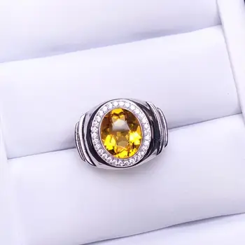 Nový štýl žltú Citrine Krúžok pre ženy módne šperky factory priamy predaj lesklé narodeninovej oslavy výročia darček