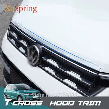 Auto Kapota Bonner Kryt Výbava Pásy Nálepky Obloha Chrome Styling pre Volkswagen VW T-Cross Tcross 2019