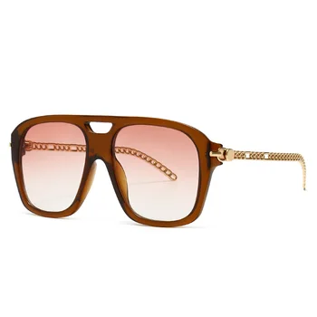 TEENYOUN Luxusné Značky Dizajnér Ženy slnečné Okuliare Pre Ženy, Mužov, Veľký Rám Reťazca Slnečné Okuliare UV400 Farebné Okuliare Oculos Odtiene