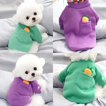 Cartoon Mrkva Oblečenie pre psy, Jesenné a Zimné Oblečenie Pet Bišonika Teddy Sveter Farbou Mäkké Šteňa Teplý Sveter