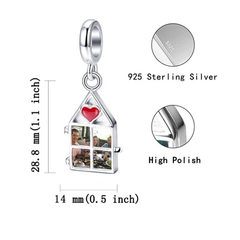 925 Sterling Silver Osobné Vlastné Fotografie Charms Fit Pôvodné Pandora Náramky, Módne Šperky, Takže Darčeky pre Mamičku