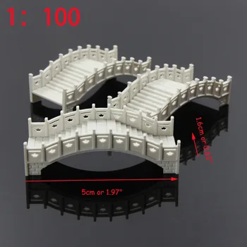 3ks plastové oblúkový most Biele Čínske tradície 1:100 TT 1:75 OO zmenšený Model Vlak železničnej