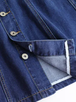 2020 Nové Módne Dámske Vintage Blue Denim Sukne Single-Breasted Bežné Značky Dizajnér Tenký Mini Denim Sukne Ženy Saia