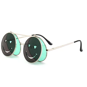 LONSY Retro Steampunk slnečné Okuliare Ženy Muži Dizajnér Kovový Rám Parný Punk Okrúhle Slnečné okuliare Žena UV400 Gafas de Sol