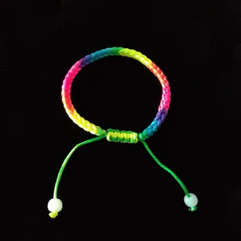 10 x Bavlna Rainbow Macrame Multi-Farebné Pletená Šnúra Niť Nastaviteľné Otváranie manžetový Unisex Ručne vyrábané Šperky