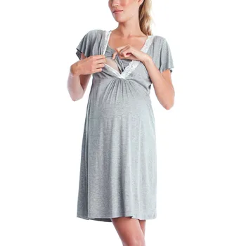 LONSANT Materskej šaty Dámske Pevné Čipky Pregnants Bežné šaty, móda, Matka oblečenie Ošetrovania dieťaťa z Materskej Šaty