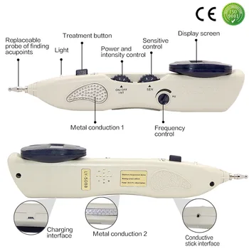 Ručné Acupoint Pero DESIATKY Bod Detektor S Digitálnym Displejom Elektro Akupunktúrny Bod Svalov Masáž Stick Stimulátor Zariadenia