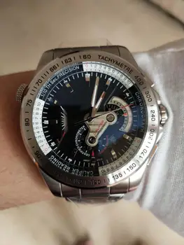YUNLI TAG-2020 43MMmen je módny trend automatické mechanické hodinky keramické vonkajšom krúžku päť guľôčok popruh , štyri-ručné vytáčanie aaa hodinky