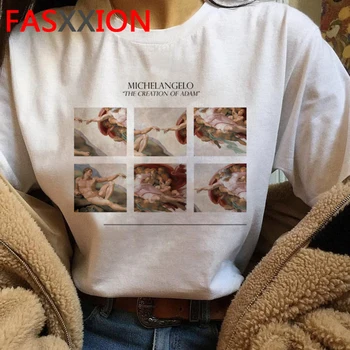 Harajuku Michelangelo Vaporwave T Shirt Ženy Grunge Estetické T-shirt Grafické Ullzang Hip Hop Tričko Streetwear Top Tees Žena