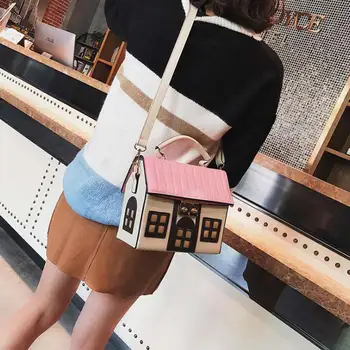 Luxusné ženy kabelky kabelky pu kožené Módny Návrhár dom tvar Bežné Ženy ramenný Messenger Taška bolsa feminina
