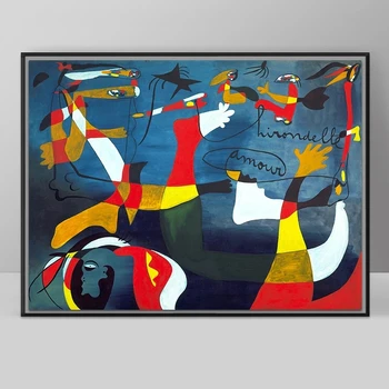 Joan Miro Slávny Abstraktné olejomalieb Tlač na Plátno na Stenu Umenie Plagáty pre Moderný Domov Obývacia Izba Dekor