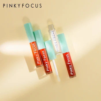 Glazúra nastaviť matný zamatový sklo svetla bacuľatá lip glaze kompaktné a prenosné Pinkyfocus štyroch farieb hodvábne mäkké cigariet trubice pery