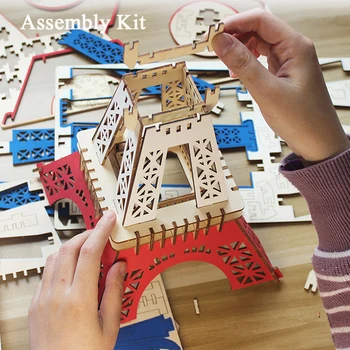 Mongolskej Yurt 3D Drevené Výstavba Puzzle Budovy Model DIY Hádanky Vzdelávacie Hračka pre Deti, Vianoce, Narodeninové Darčeky