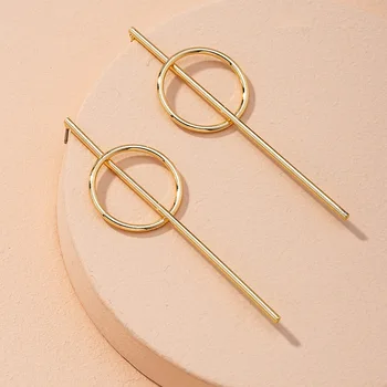 Nové módne Geometrické kruh, Kolo Stud Náušnice zlaté jednoduché okrúhle náušnice Pre Ženy kórejský Šperky 2020 trend