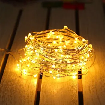 7m-52m Solárne LED Svetlo String Vonkajšie Nepremokavé Medený Drôt String Dovolenku Víla Svetlá Na Vianočný Večierok Svadobné Dekorácie