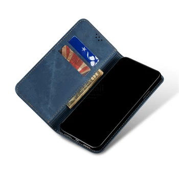 Denim Kožené Peňaženky a púzdra Pre iPhone 12 Prípade Magnetické Knihy Uzavretie vyklápací Kryt Pre iPhone 12 Pro Max Držiteľa Karty Fundas