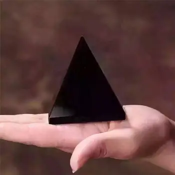 Pyramid Rán Crystal Remesiel Black Prírodné Obsidian Kremeň Darček Domova Krásne Lesklé Povrchu Drop Shipping