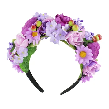 Ženy, dievčatá Najnovšie Svadobné hlavový most Deti Strany Kvetinové vence so Stuhou korunu kvetu Ruže Veniec hairband