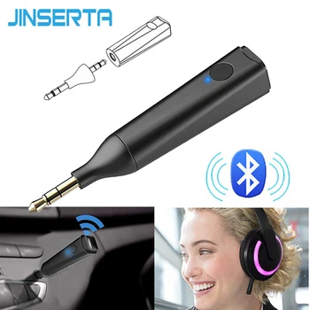 JINSERTA Bluetooth Prijímač 5.0 Hardsfree Aux 3,5 mm Audio Receptor Bezdrôtový Adaptér Converter pre Slúchadlá Stereo Auto Styling