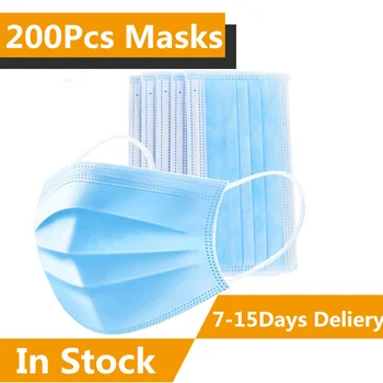 100/200Pcs Proti Prachu Jednorázové Masky, Elastické Strmeň Masque Non-Tkané Tvár, Ústa Masky Prachotesný PM2.5 Filtra Maska mascherine
