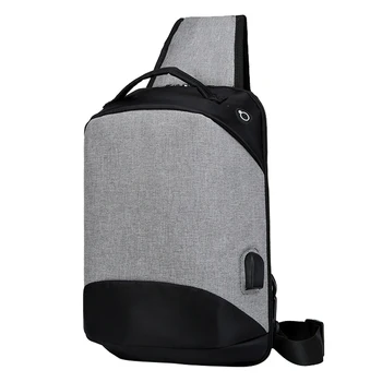 2020 Nylon Kožená Taška Pre Mužov Hrudníka Bag Anti-theft Crossbody Taška S USB Portom Veľkú Kapacitu chestBag Pre Človeka malá taška mužov