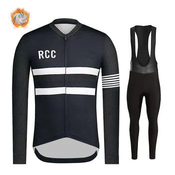 2020 RCC Zimné Thermal Fleece Cyklistické Oblečenie Mužov Long Sleeve Jersey Vyhovovali Teplé Bike MTB Oblečenie Náprsníkové Nohavice Nastaviť