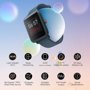 Nová Globálna Verzia Amazfit His S Lite Bluetooth Smartwatch 5 ATM Odolnosť proti Vode, Push Správy Smart Push Notifikácie 2020