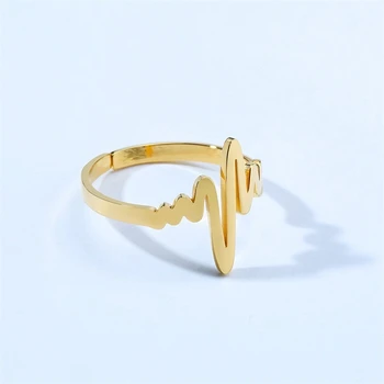 Minimalistický Tep Prst Prstene pre Ženy Atraktívnemu Geometrické Nehrdzavejúcej Ocele Narodeninovej Party Darčeky pre Jej Šperky