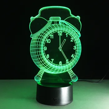 Farebné Budík Lampa 3D Vizuálny LED Nočné Svetlo USB Stolná Lampa S Dotknite sa Tlačidla Dieťa Spí Lampa Deti Strany Darček Kvapka Loď