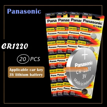 20PCS Panasonic CR1220 Tlačidlo Bunky Mince Batérie CR1220 Auto na Diaľkové Ovládanie Elektrické zabezpečovacie 3V Lítiové Batérie