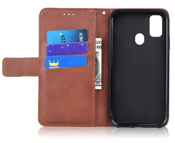 Pre Peňaženky, Kožené puzdro pre Samsung Galaxy M21 SM-M215F m215 6.4