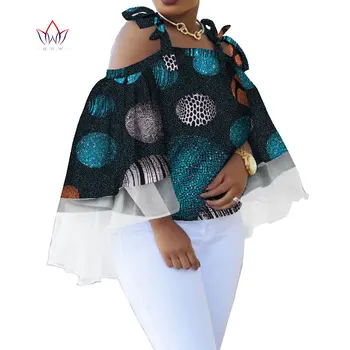 Africkej Tlače Vosk Tričko pre Ženy Dashiki Dlhé Rukávy Afrike Oblečenie Plus Veľkosť Tradičné Africké Oblečenie WY5101