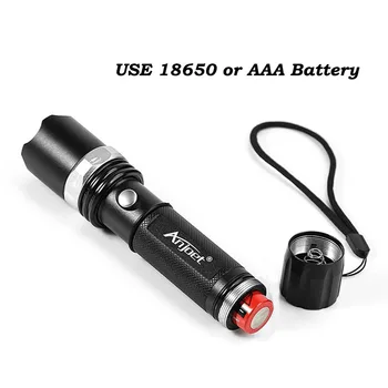 Taktická baterka CREE XML-T6 3800LM výkonné led lampy baterky svietidla dopravná polícia zariadenia 18650 alebo AAA taktovkou red light