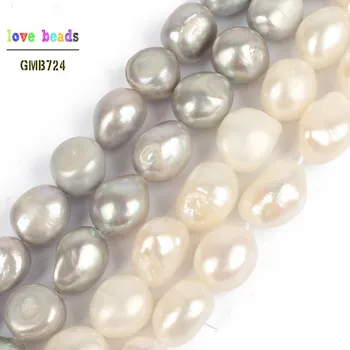 9-10 mm Prírodná Biela Sivá Nepravidelný Sladkovodné Perly Korálky pre Šperky, Takže Diy Perlový Náhrdelník Náramok Šperky 15