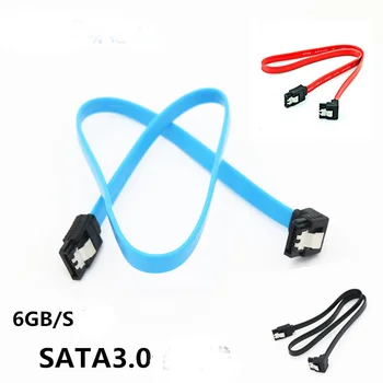 100ks HDD SSD Údaje Serial ATA Kábel Line SATA 3.0 III 6Gb/s 46 cm Pevného Disku Rovný Kábel 90 Stupňov Pravý Uhol Káble