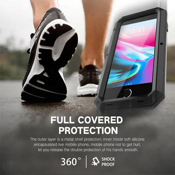 Armor Kovové Hliníkové Shockproof Telefón puzdro pre iPhone 11 12 mini Pro XS MAX SE 2020 XR 6 6 7 8 Plus X 5S Vonkajšie Vojenský Kryt