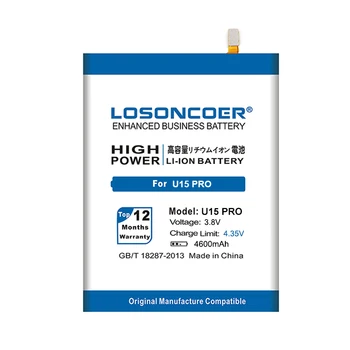 LOSONCOER 4600mAh U15 PRO Pre Oukitel U15 Pro 5.5 palcový Kvalitné Chytrý Telefón Batterie Bateria Batérie