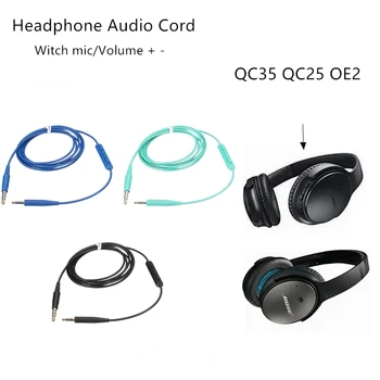 Mic Kábel Slúchadiel Audio Kábel Pre QC35 QC25 OE2 soundtrue Soundlink headset s 3,5 na 2,5 párov nahrávanie káble 140 cm