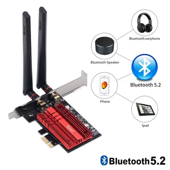 2.4 Gb / Intel AX210 WiFi6E Dual Band 2.4 G/5 ghz Bluetooth 5.2 Karty WiFi 802.11 AX PCI-Express Adaptér Ploche Siete WiFi Kartu Wi