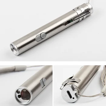 Multifunkčné Vrecko USB Nabíjateľné LED Laserové Svetlo Mene Detektor Pero Vonkajšie Športové potreby na Kempovanie Prežitie Taktické Nástroje