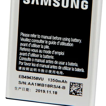 Originálne Náhradné Batérie Telefónu EB494358VU Pre Samsung Galaxy Ace S5830 S5660 S7250D S5670 i569 Nabíjateľná Batéria 1350mAh