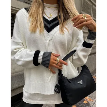 2021 jeseň a v zime cashmere sveter ženského tvaru pulóver voľné dlhým rukávom sveter veľkosť pletené klesnutie knitwear
