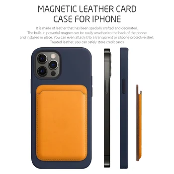 Telefón Magnetické Karty držiak pre iPhone Peňaženky Karty Vrecko, Držiak Sloty pre iPhone 12 12 Pro Max mini kožené Magnetický držiak karty